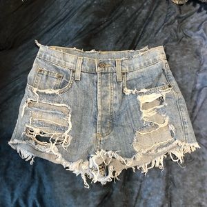 LF CARMAR distressed denim shorts